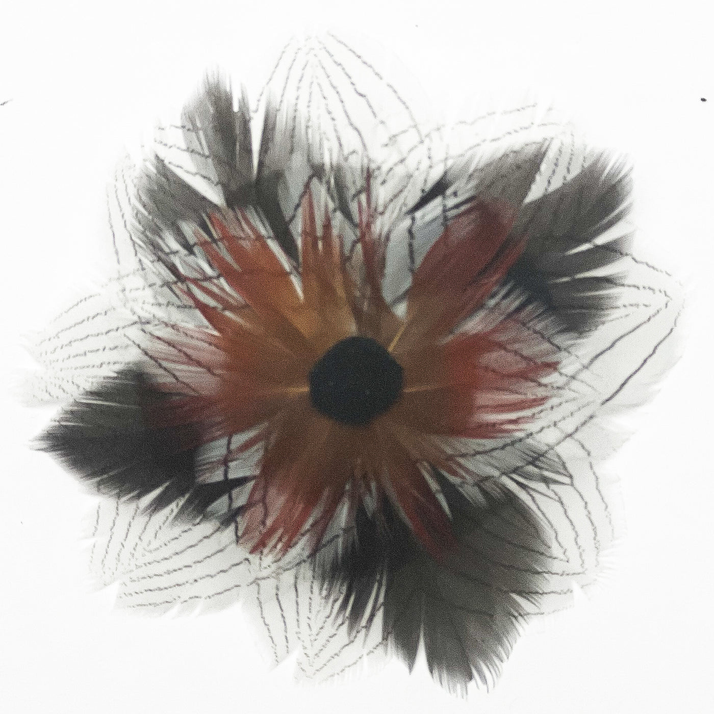 Feather Rosette Hair Barrettes