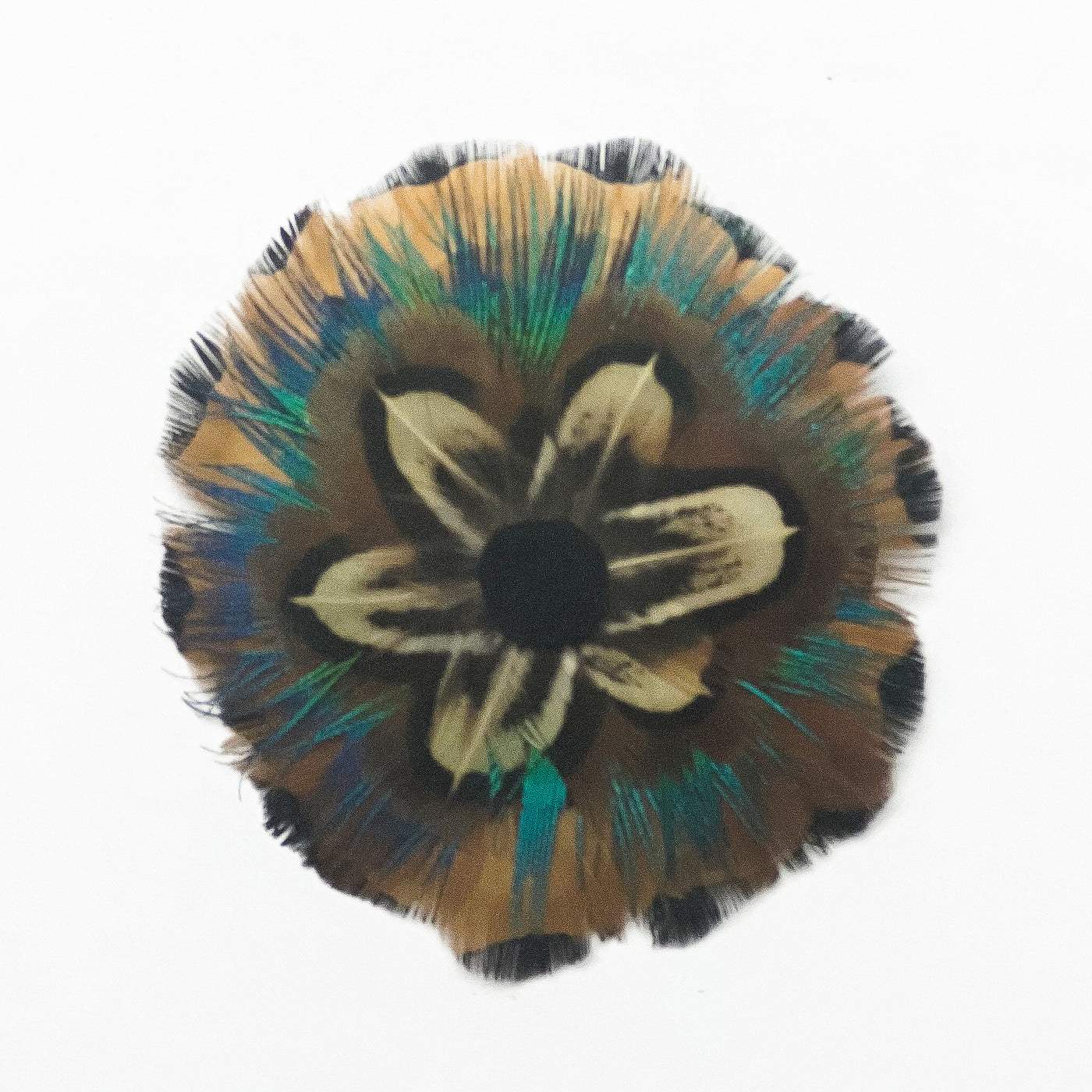 Feather Rosette Hair Barrettes