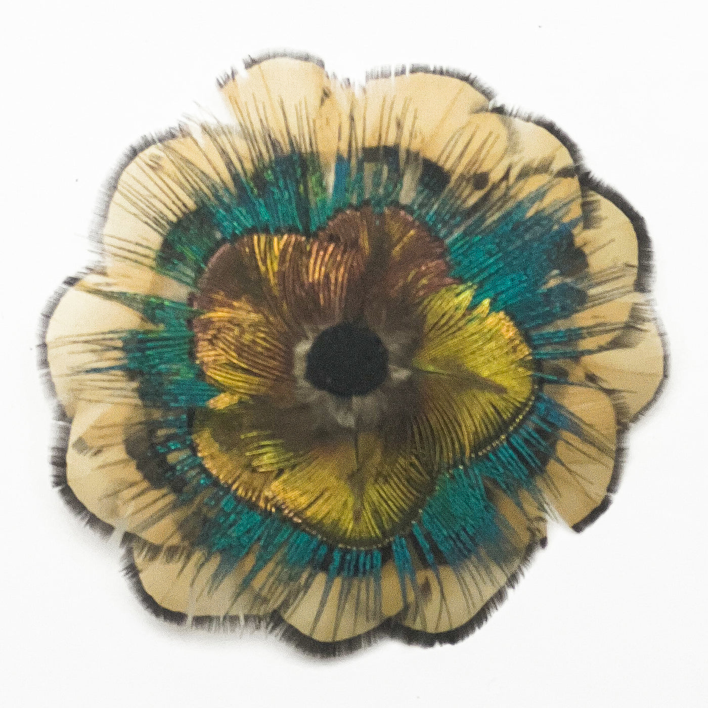 Feather Rosette Hair Barrettes