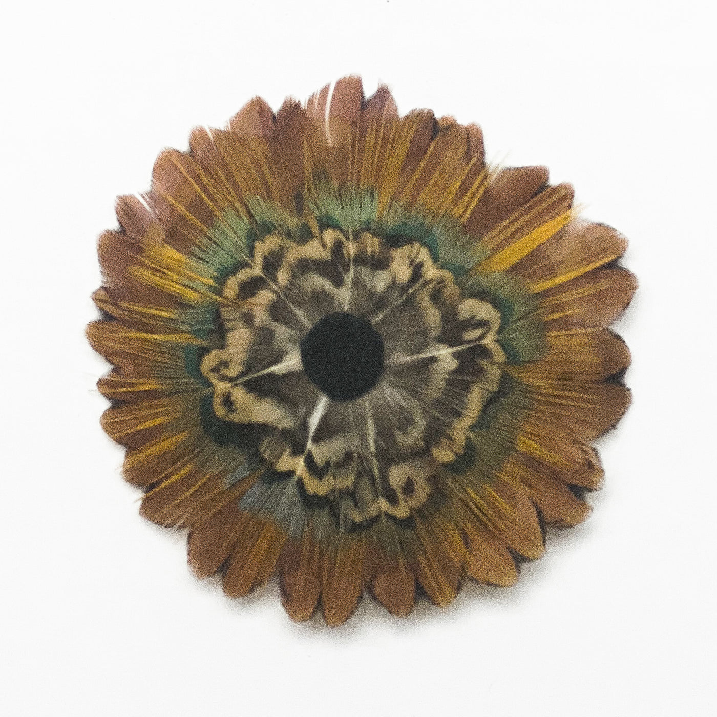 Feather Rosette Hair Barrettes